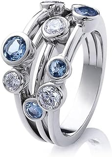 Fashion Blue Cubic Zirconia Rings Lady Party Jewellery Trendy Modern Accessories