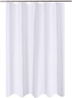N&Y HOME White Fabric Shower Curtain 54 x 72 Inches Mildew Resistant Washable Waterproof Shower Curtain with Eyelets