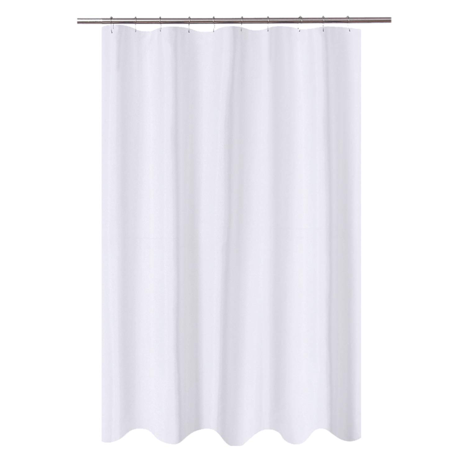 N&Y HOME White Fabric Shower Curtain 54 x 72 Inches Mildew Resistant Washable Wa
