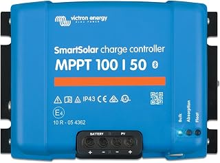 Victron Energy SmartSolar MPPT Solar Charge Controller 100V, 50A, 12/24V | Bluetooth Charge Controllers for Solar Panels, Certified to UL1741
