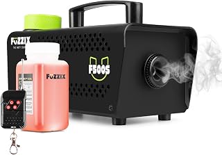 Fuzzix F500S Party Smoke Machine, 500W, Wireless Remote, 250ml Fluid | Fills venues fast, ideal for DJs and events, durable build, easy wireless control