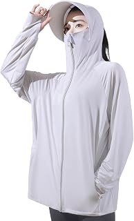 DMFU Women's Rash Guard Hoodie, Cool Touch, UV Protection, UPF 50+ 360-Degree UV Protection, Swimsuit, Body Shape Coverage, Cute, Rash Guard Hoodie, Sun Protection Wear, Solid, Long Sleeve, Summer