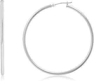 Solid 10K or 14K Gold 12MM to 50MM Hoop Earrings for Women