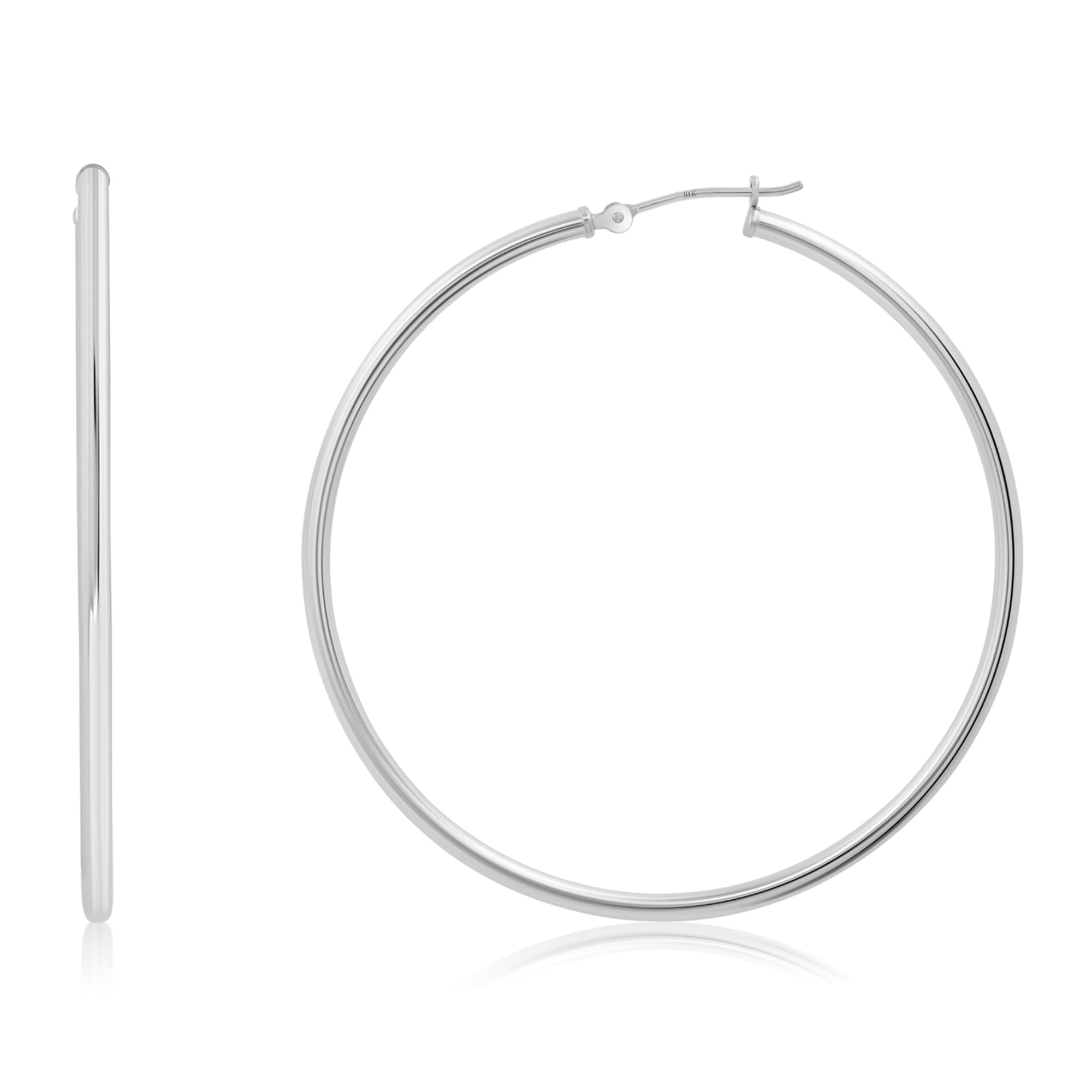 Solid 10K or 14K Gold 12MM to 50MM Hoop Earrings for Women