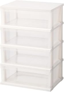 Tenma Simple Storage Chest, Easy Assembly, Stocker Wide, 4 Tiers, Includes Simple Casters, Storage Case, Clothing Case, Width 21.3 x Depth 15.7 x Height 31.1 inches (54 x 40 x 79 cm)