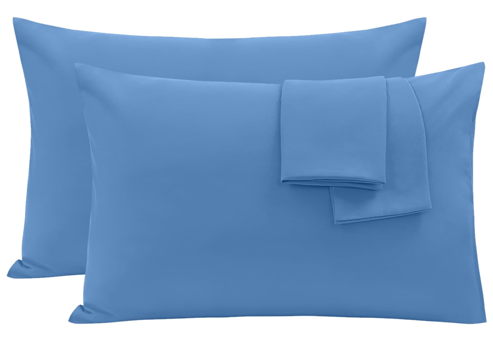 Oxford Homeware Pillow Cases 2 Pack Brushed Microfiber – Standard Sky Blue Pillo