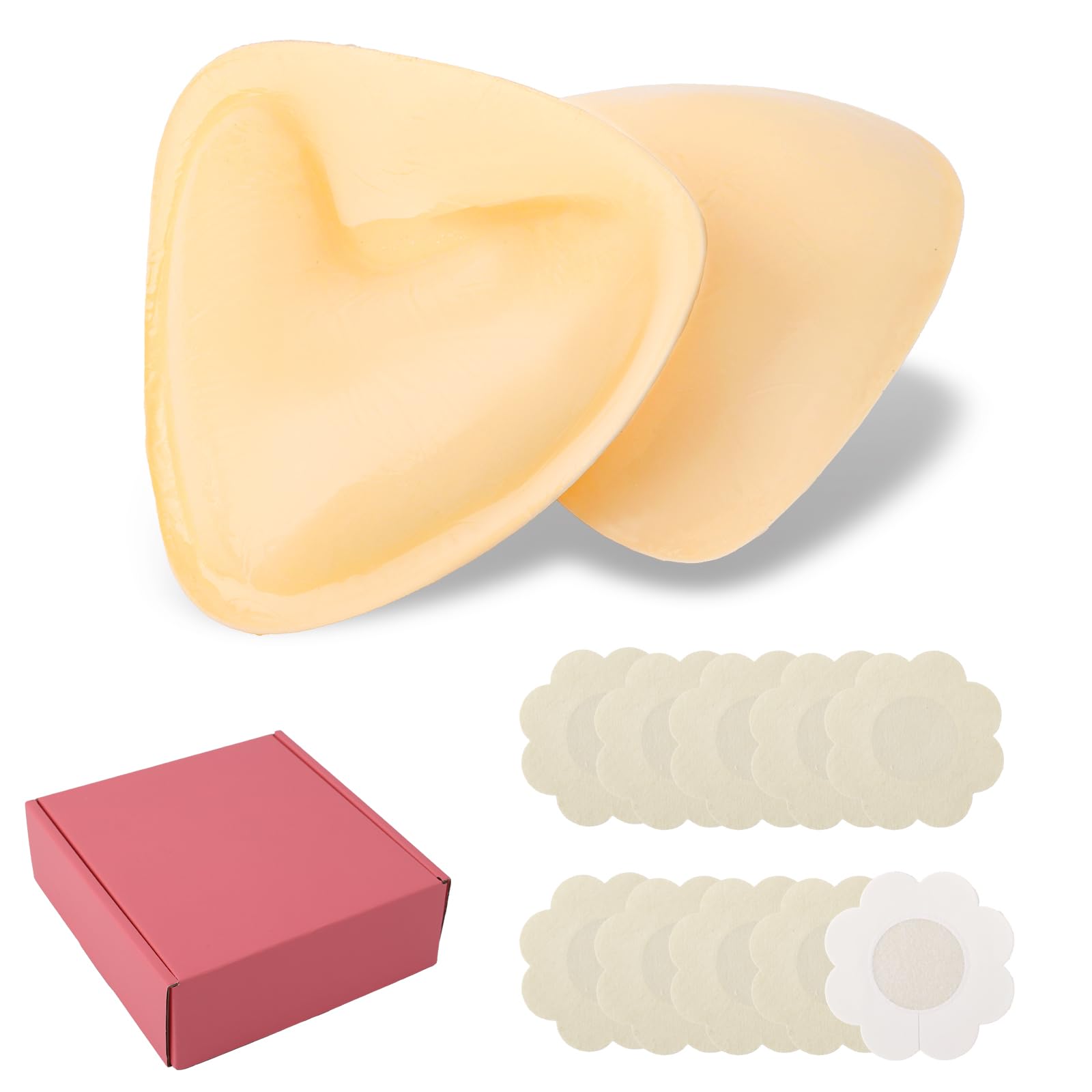 2 Sided Sticky Bra Pads, Self Adhesive Reusable Breast Enhancer Inserts with Nip