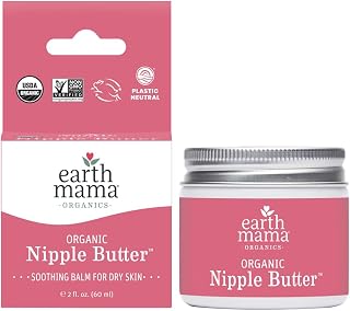 Earth Mama Organic Nipple Butter, Soothing Plant-based Balm for Dry Skin, Provides comfort during breastfeeding and pumping, 60ml
