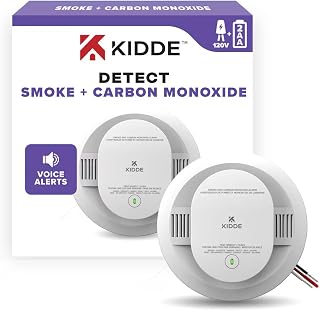 Kidde DETECT - 120V Photoelectric Smoke + Carbon Monoxide Alarm w/AA Backup Battery (30CUAR-VCA) - Batteries Included