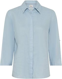 BRAX Women's Style Vicki Pure Linen Solid Blouse (Pack of 1)