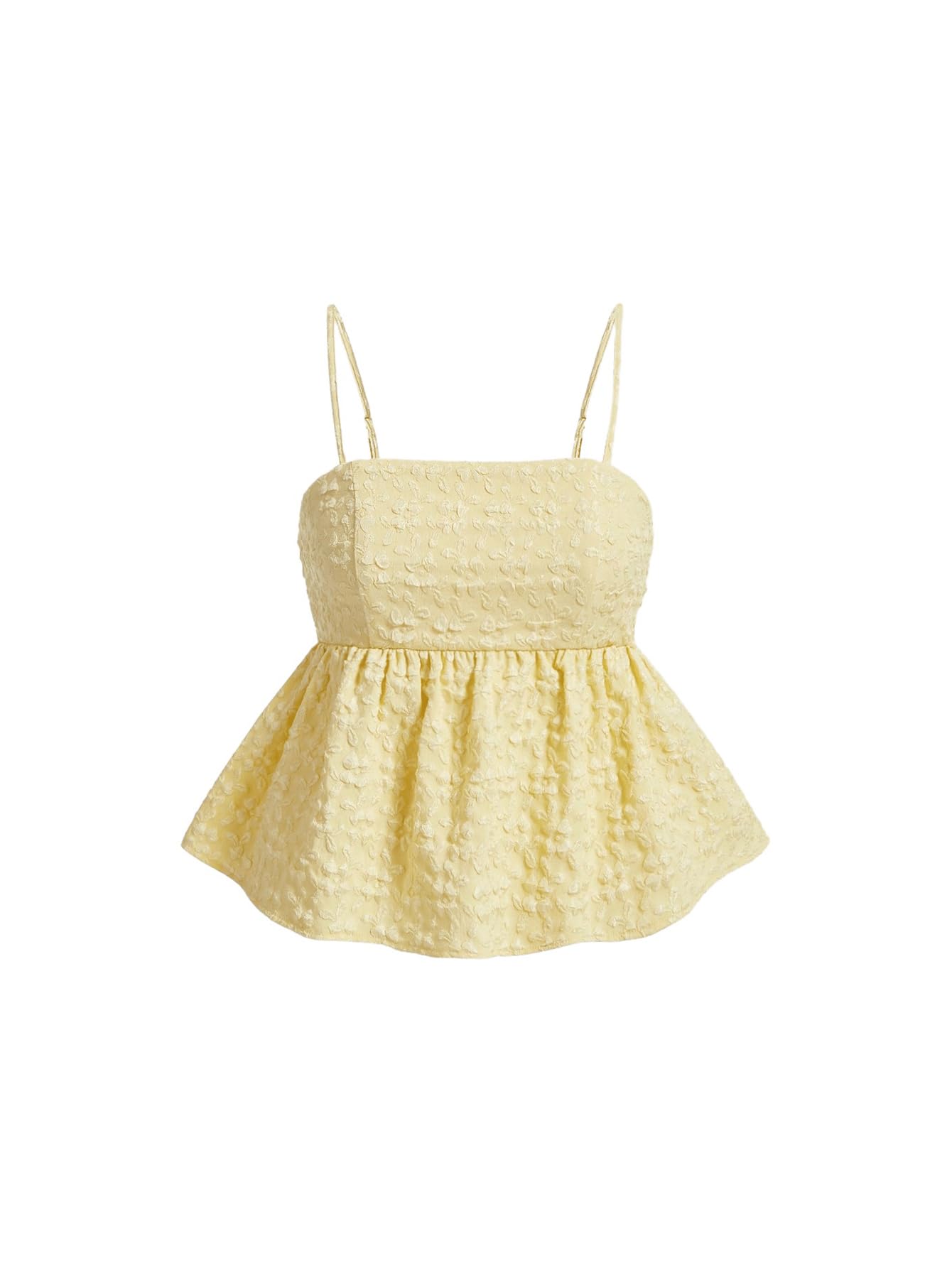 SOLY HUX Summer Babydoll Top for Women Y2k Peplum Cami Crop Tank Tops