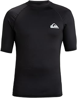 Quiksilver Men's All Time Short Sleeve Rash Guard UPF 50 Sun Protection Surf Shirt Rash Guard Shirt