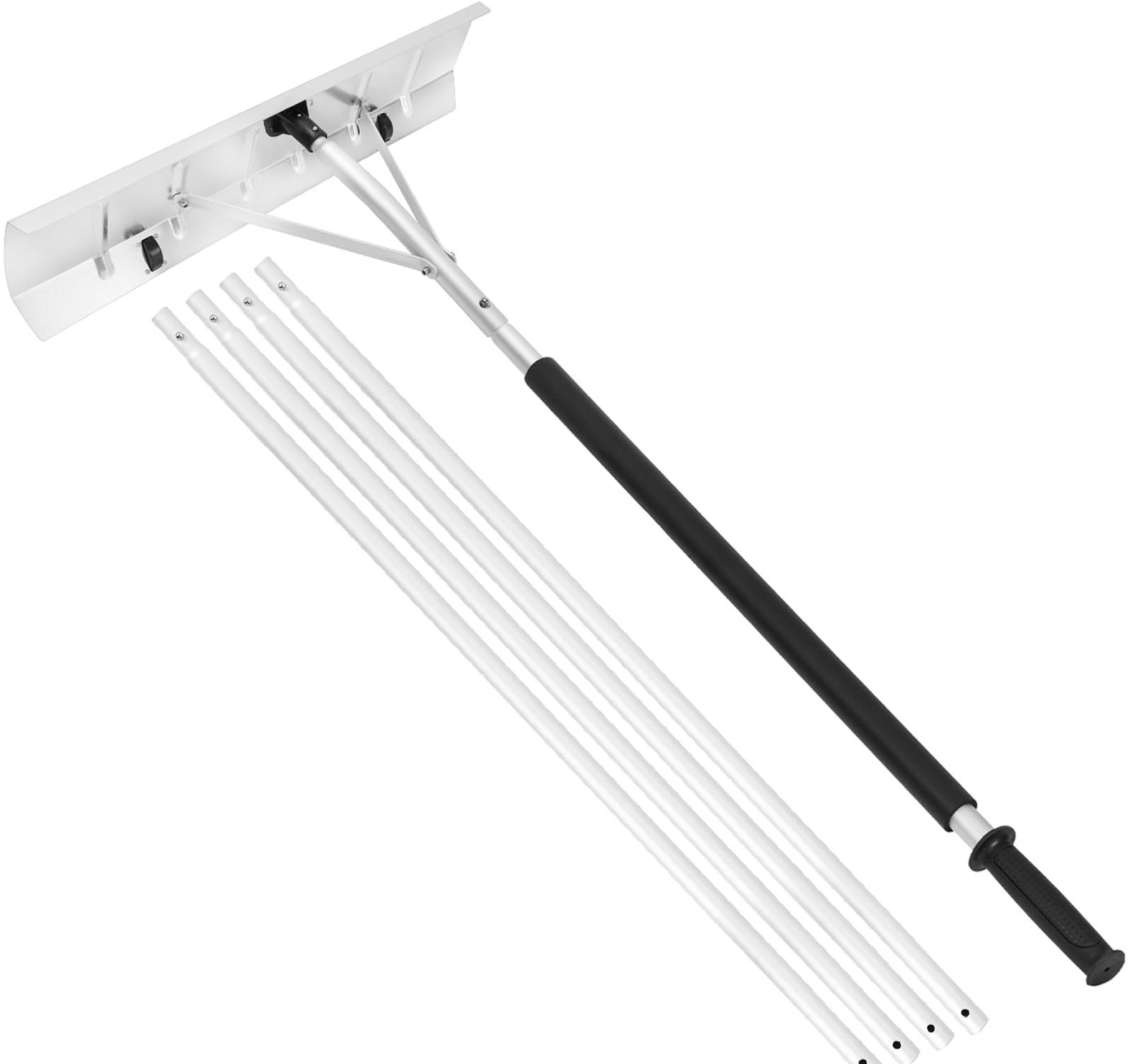 TORIBIO Snow Roof Rake with 26'' Wide Blade and Wheels, 20FT Telescopic Roofs Sh