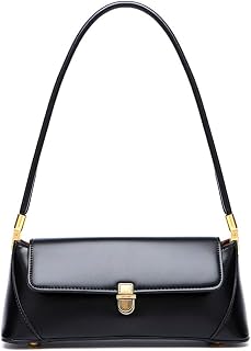 Small Clutch Shoulder Bag for Women Leather Mini Tote Handbag Purse with Buckle Closure