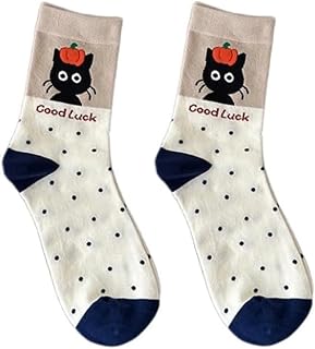 Cute Cotton Socks for Women - Soft Warm Polka Dot Socks with Fun Personality Pattern, Comfortable for Daily Wear
