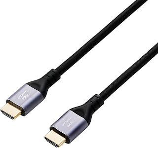 ELECOM Ultra High Speed HDMI Cable 3m 8K/60Hz Nylon Mesh Aluminum Connector 【Ultra High Speed HDMI Cable Certified】 HDMI2.1 Super High Speed for TV, PC, Game Consoles, etc. Black ECDH-HD21E30SBK