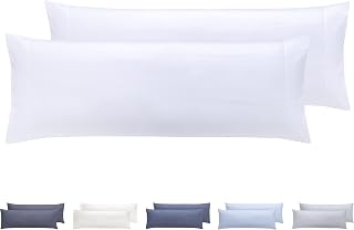 Todocama Set of 2 Pillowcases, Extra Soft Microfibre, Hypoallergenic, Set of 2 - 90 x 40 cm, White