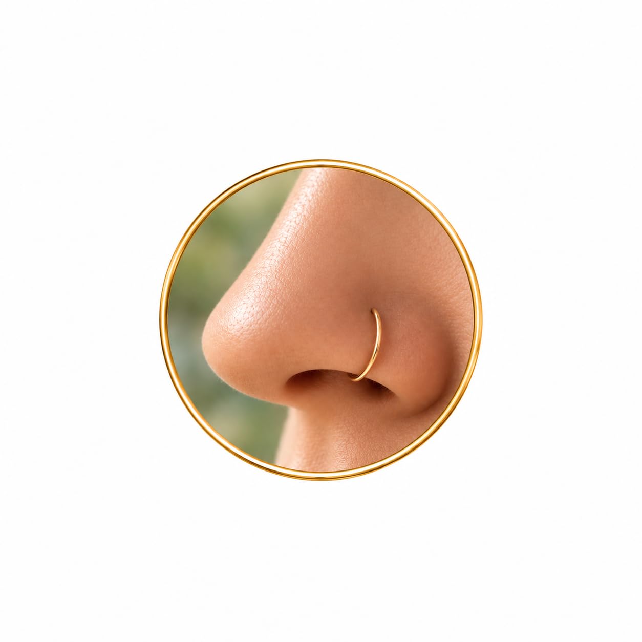 Gold Nose Ring, 14K Gold Filled, 20G 7mm Tiny Thin Nose Hoop, Handmade | Tiny Th