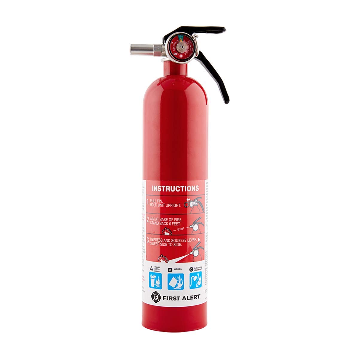 First Alert Fire Extinguisher, Standard Home Use | HOME1, UL RATED 1-A:10-B:C, R