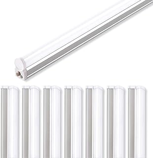 Barrina LED T5 Integrated Single Fixture, 4FT, 2200lm, 6500K, 20W, 8 Packs | Utility Shop Light, Garage Ceiling and Under Cabinet Light, ETL Listed, Corded Electric with ON/Off Switch