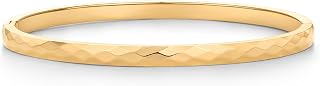 PAVOI 14K Gold Plated Faceted Cuff Bangle Bracelet for Women | Unique Bangle Design