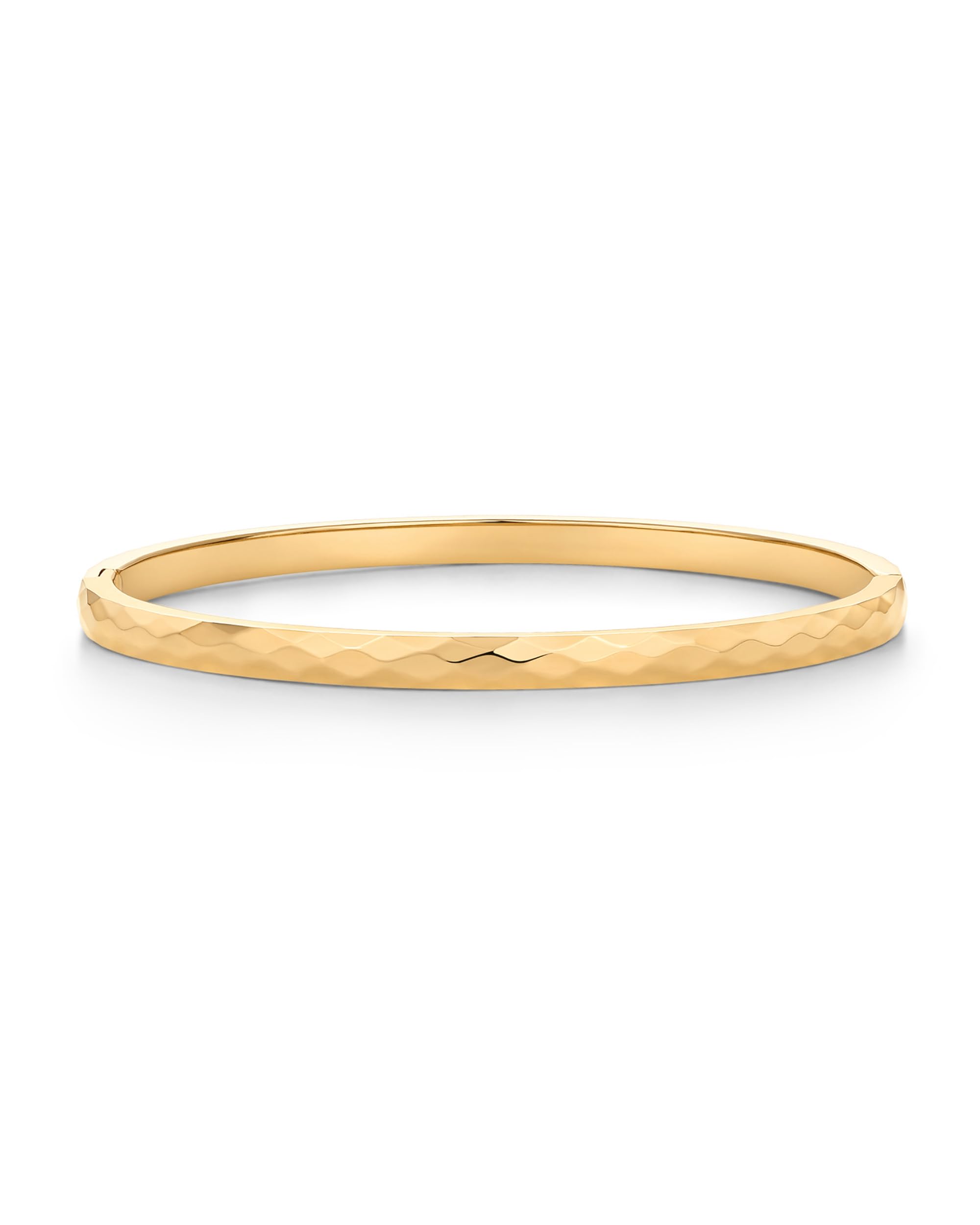 PAVOI 14K Gold Plated Faceted Cuff Bangle Bracelet for Women | Unique Bangle Des