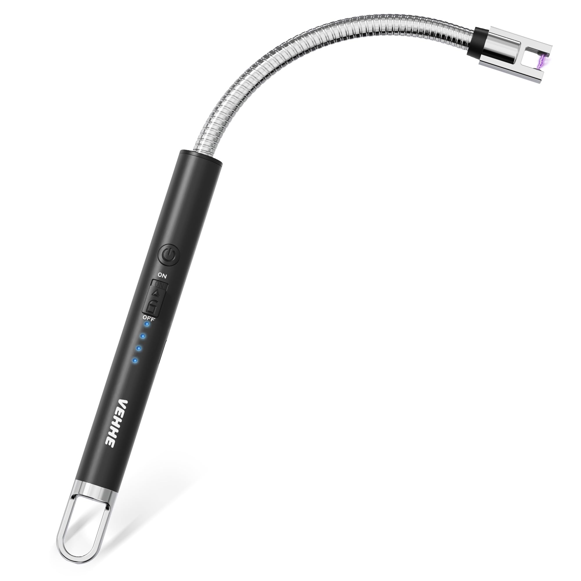 VEHHE Electric Lighter, 360° Flexible Neck, USB C Rechargeable, Black | LED Disp