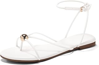 Coutgo Women Flat Sandals Ankle Strap Open Toe Summer Beach Sandals
