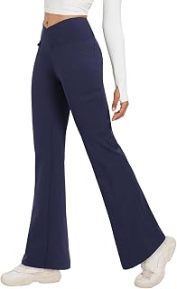BALEAF Womens Winter Fleece Lined Pants Thermal Warm Flared Yoga Pants