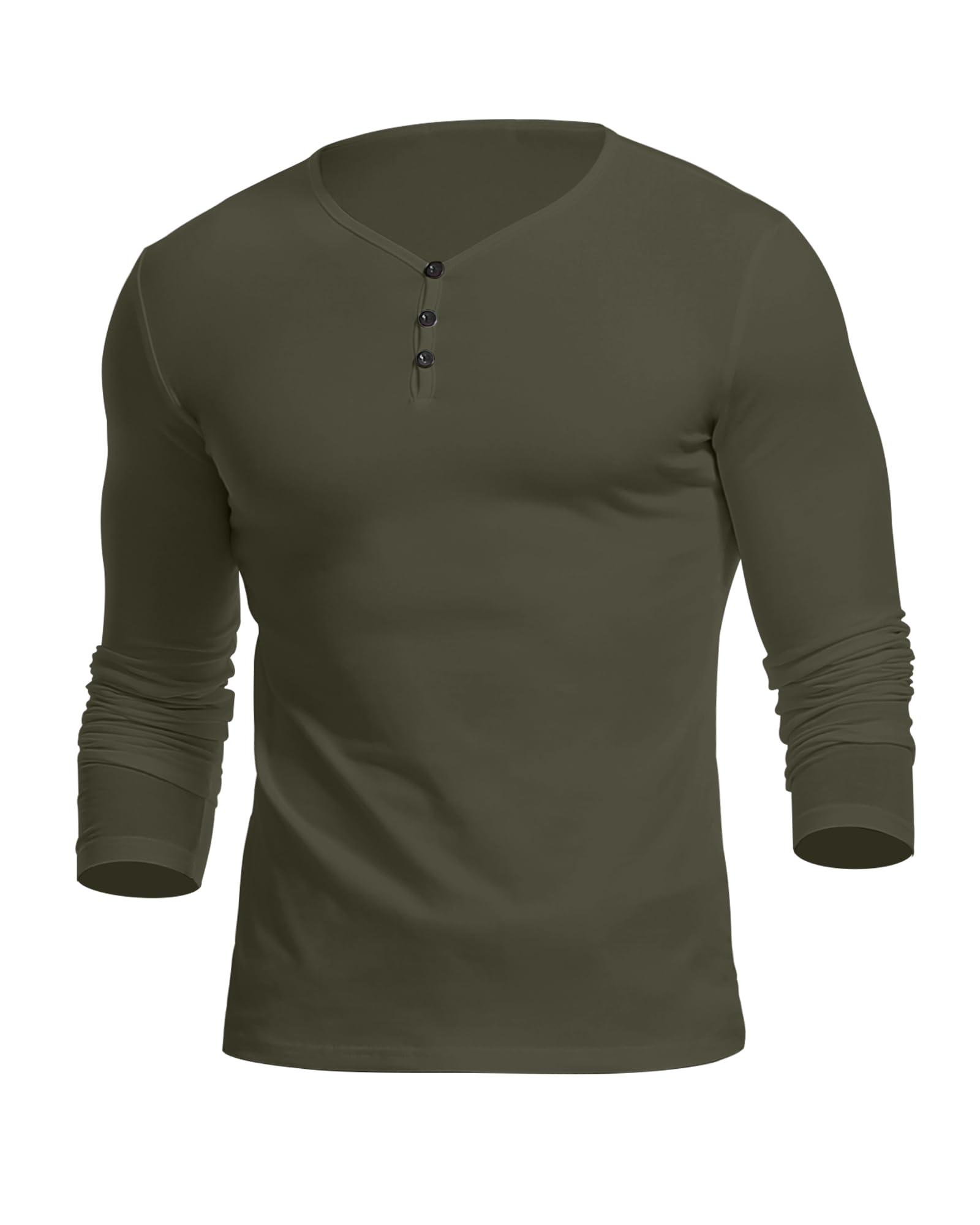 KUYIGO Men's Henley Shirts Casual Summer Tops Slim Fit Cotton T Shirt