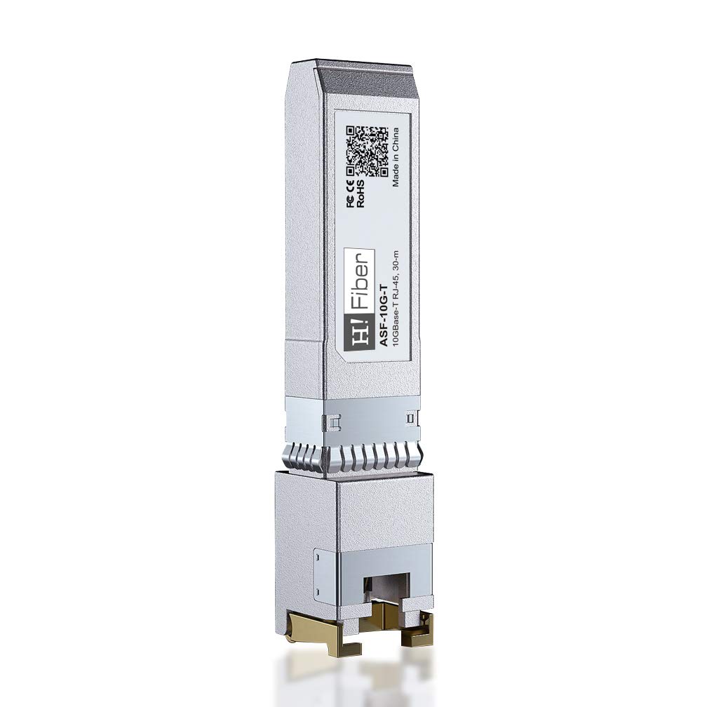 H!Fiber 10Gb SFP+ RJ45 Transceiver, 10Gbase-T SFP+ Ethernet Module Support 10G/5
