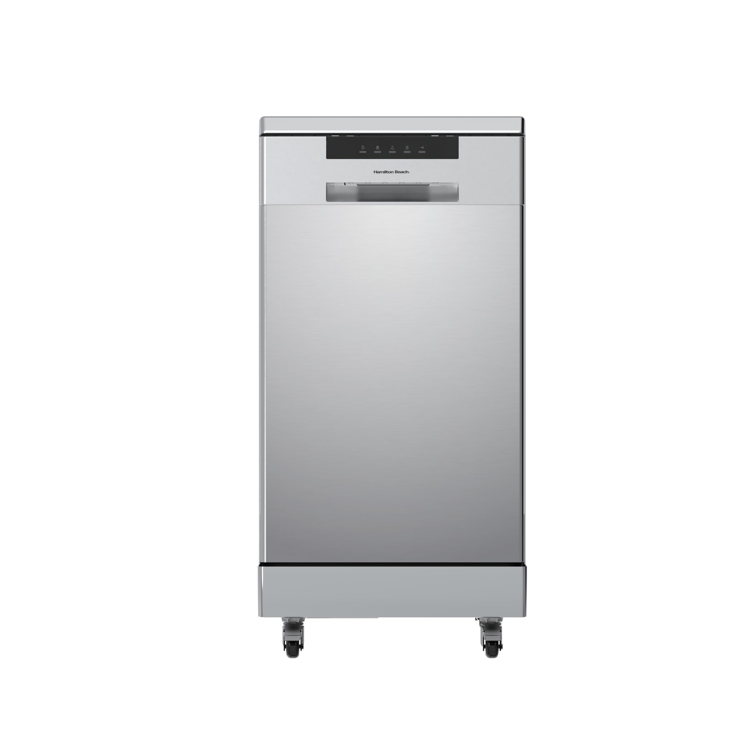 HAMILTON BEACH Portable Dishwasher, SS/Platinum | Dishwasher with Wheels, 19in W