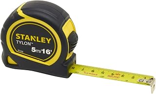 STANLEY STA030696N Tylon Tape, 5m/16ft, Pawl Lock, Yellow & Black