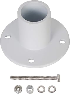 HECASA Deck Anchor Flange Cast Above Ground Pool Ladders and Handrails - 1 7/8” Inch(1PC) Aluminum White