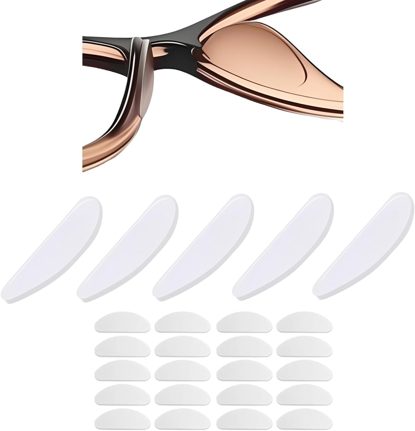 Clear Silicone Nose Pads for Glasses Anti Slip,20Pack Eyeglass Nose Pads | ultra
