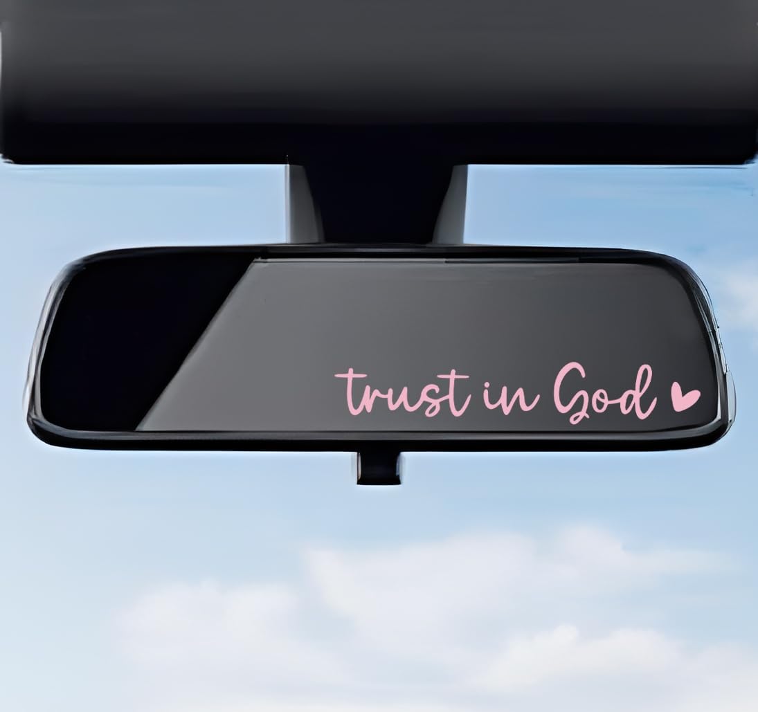DXNQ 2 PCS Trust in God Rearview Mirror Decals, Automotive Vinyl Rear View Mirro