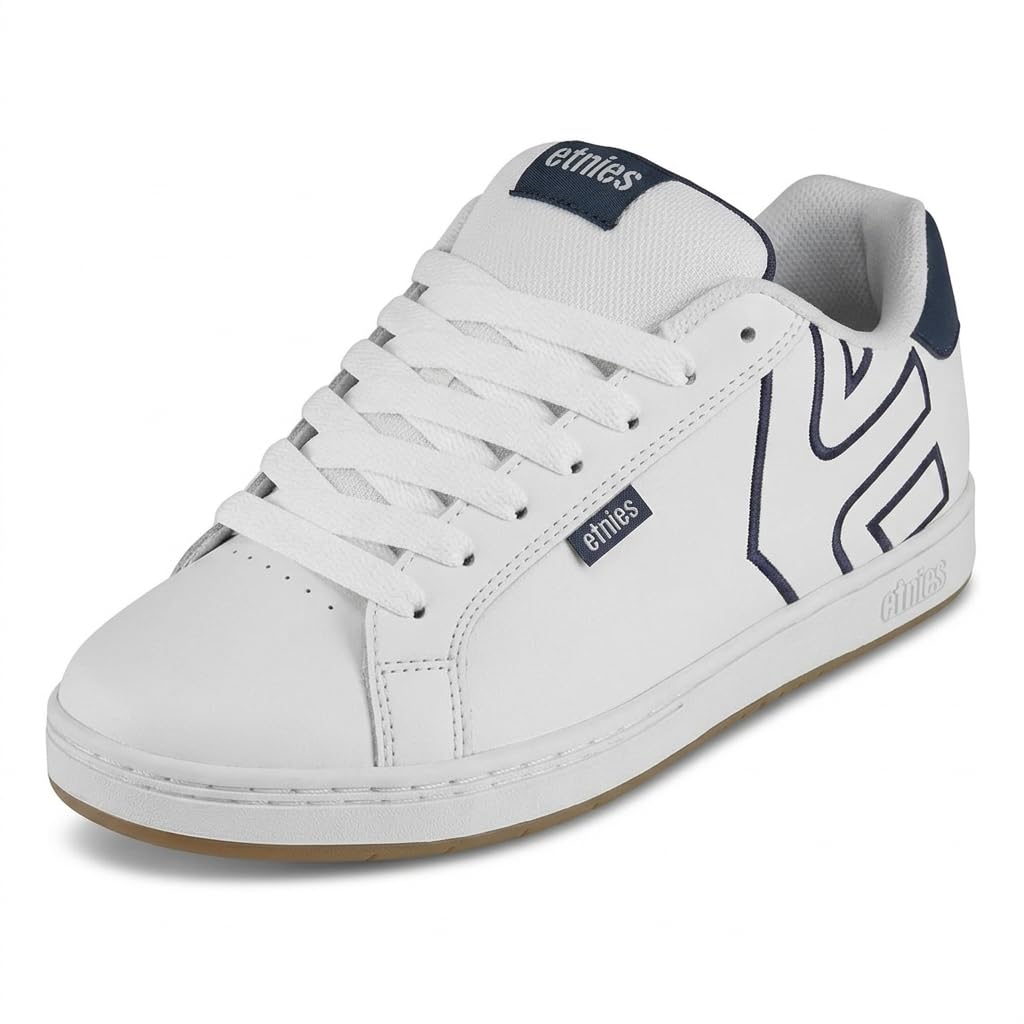 Etnies Fader Mens Skate Trainers in White Navy