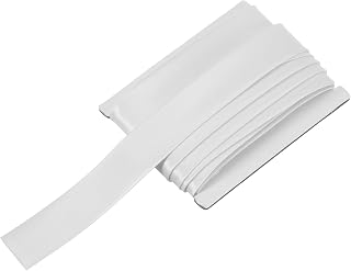 Generic Double Fold Bias Binding Tape for Sewing, 2.5cm x 6m, Satin Pre-folded Continuous Binding Tape for Sewing, Quilting, Hemming, Binding, Crafts, White