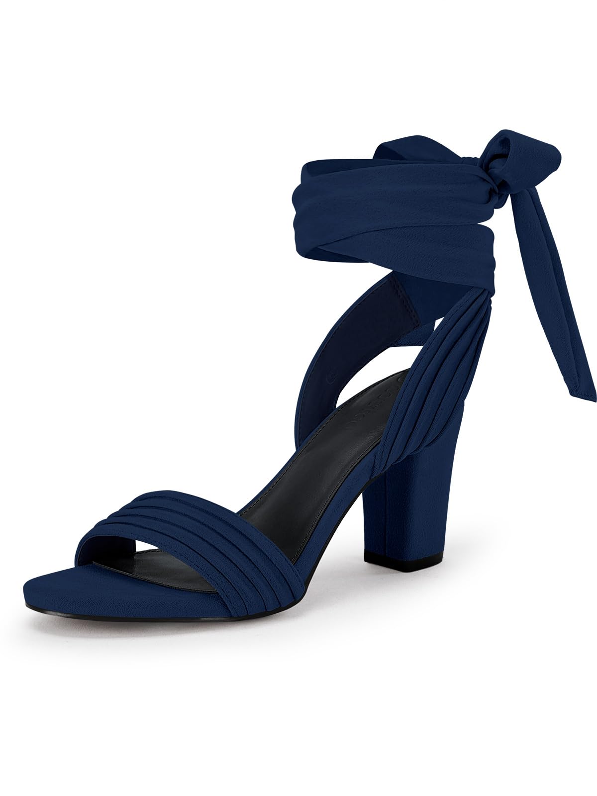 Coutgo Women Sandals High Heel Strappy Open Front Lace Up Comfortable Wedding Sh