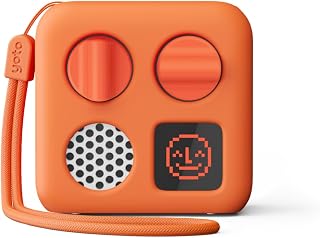 YOTO Mini (2024 Ed.) Kids Audio Player + Orange Adventure Jacket, Ages 3+ | Kids screen-free audio player + fruit punch protective silicone case | portable travel toy | mp3 player for kids | gift set