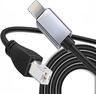 Aoiutrn Midi Cable for iPhone, OTG 2.0 Midi to USB Type B Converter Cord Compatible with iPhone 14/13/12/11 /X/iPad to USB Microphone, MIDI Keyboard, Electronic Instruments and More (Phone)