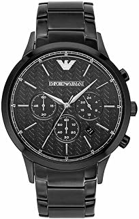 Emporio Armani Reloj Hombre, Movimiento Cronógrafo con 3 subesferas y Caja de 43mm con Correa de Acero, Piel o Silicona