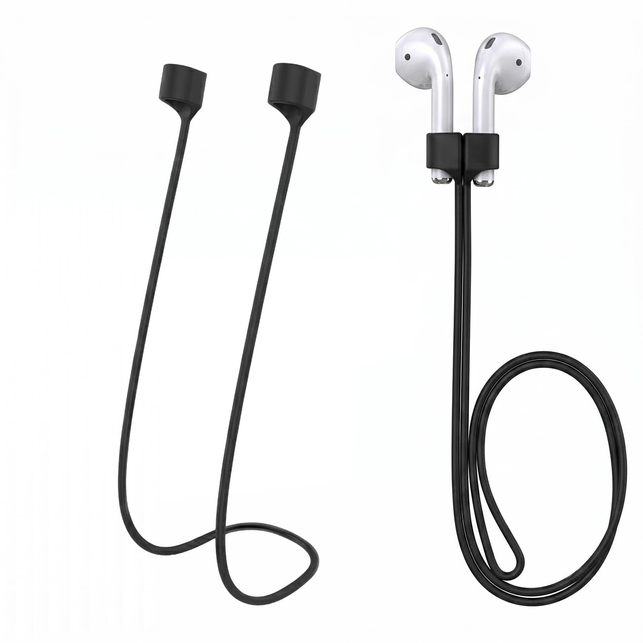 2 Pack Ultra Strong Anti-Lost Magnetic Strap for AirPods, Silicone Sport Lanyard