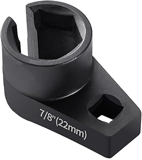 Lemxily Offset O2 Sensor Socket, 7/8-Inch (22mm) with 3/8-Inch Drive, Universal Fit for Vehicle Oxygen Sensor Removal