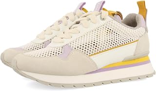 VAMO Women's Grilled Fabric White Sneakers