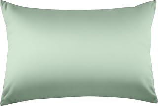 Pillow Cover 43 63 Premium 100% Cotton 300 Thread High Density Fabric Cotton Pillowcase Hotel Quality Envelope Style Breathable Antibacterial Odor Resistant Dust Mite Resistant Plain Soft Washable 13 Colors Available All Season (43 x 63 cm), Ice Green)
