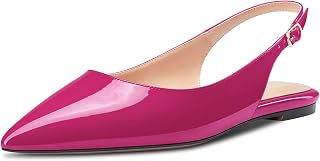 HDEUOLM Women's Flat Shoes Low Kitten Heel Lace Pumps Slip-on Slingback Office Shoes Party Dress