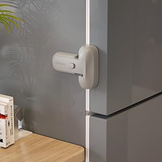 Mom's Choice Gold Awards Winner - EUDEMON 1 Pack Updated Child Proof Refrigerator/Fridge/Freezer Door Lock Apply to Max 1"(25mm) Sealing Strip for Toddlers and Kids, no Tools Need or Drill (Grey)