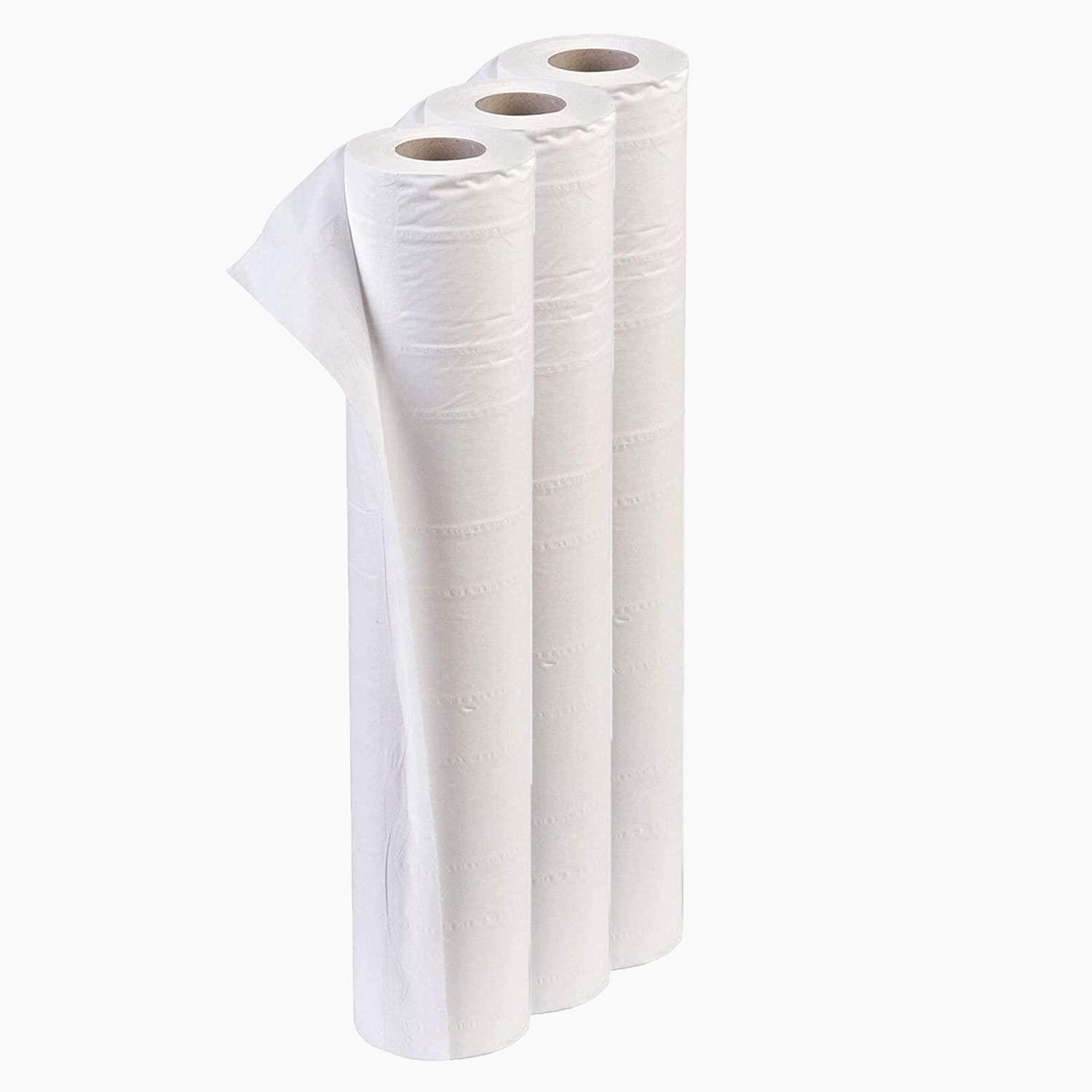 TPZ Couch Roll 20 inch x 40m, White 2 Ply Hygiene Paper, Tear-Off Pack of 3 | Te