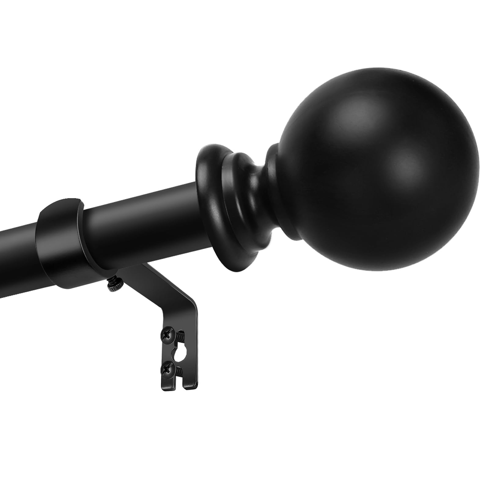 Curtain Rods for Window with Brackets Adjustable Matte Black | Small Curtain Rod